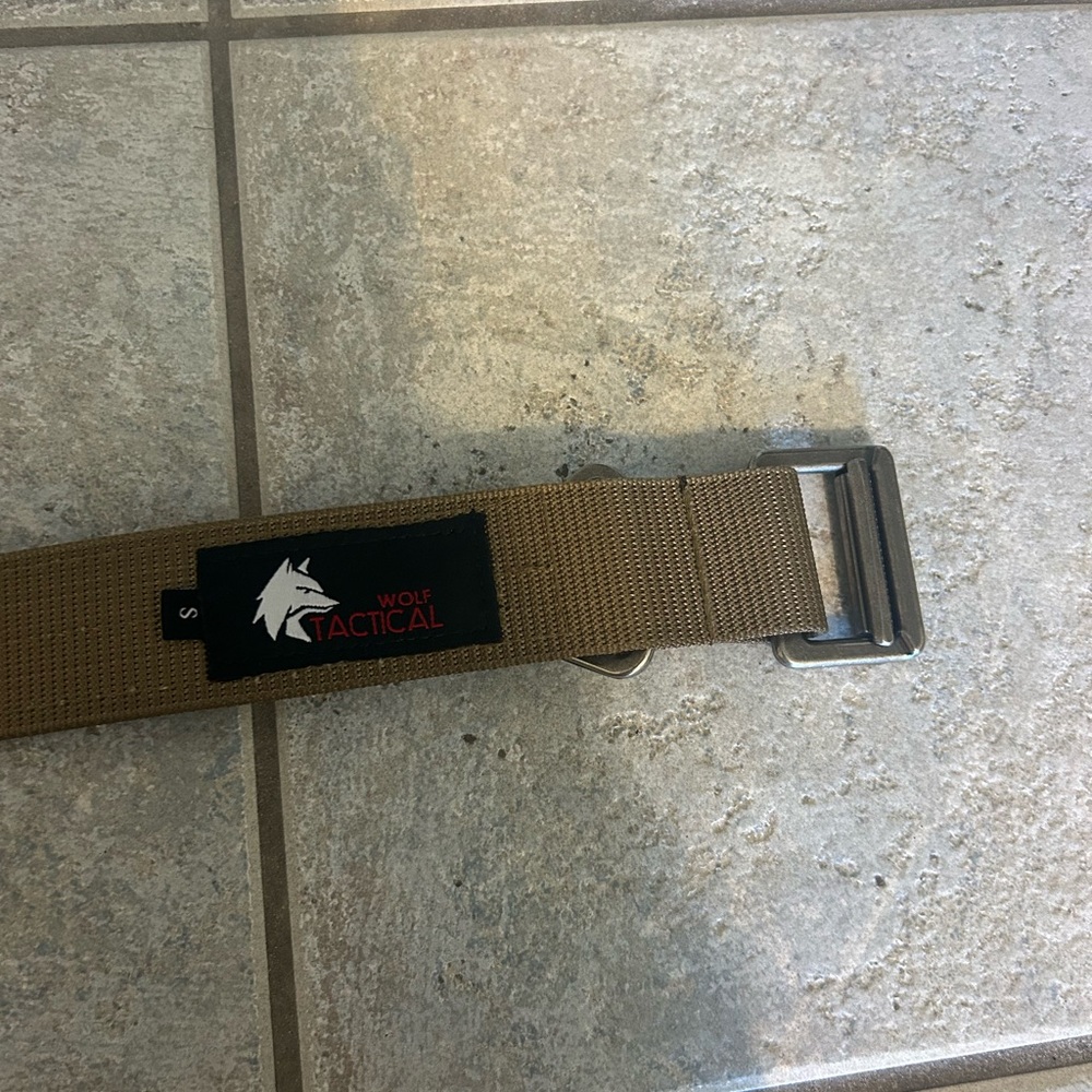 Men’s Wolf tactical tan belt size small. Fits size 28”-33”. - Picture 6 of 11